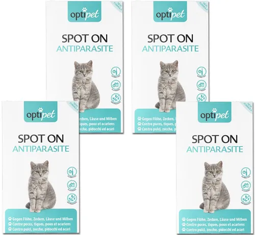 OptiPet Spot on für Katzen - Spot-On Präparate, schützt Ihre Katze bis zu 4 Wochen vor Flöhen, Zecken und anderen Parasiten mit natürlichen Wirkstoffen.
