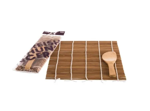 Reishunger Sushi-Roller - Sushi Rollmatte aus Bambus mit Löffel (24x24cm), (Set mit Sushi Rollmatte und Löffel 10-tlg)