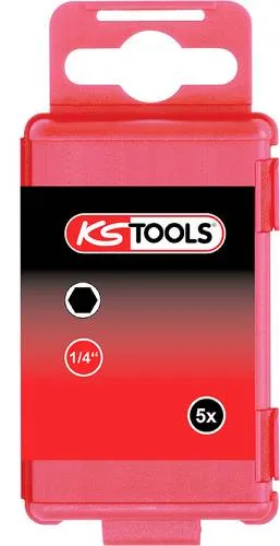 KS Tools 911.7760 Sechskant-Bit Spezialstahl vernickelt E 6.3 5St.
