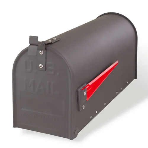DEMA American Mailbox aus Stahl, Anthrazit - Zubehör: Robuster amerikanischer Briefkasten aus Stahl in elegantem Anthrazit, ideal für den Außenbereich mit Zeitungsrolle und kompakten Maßen.
