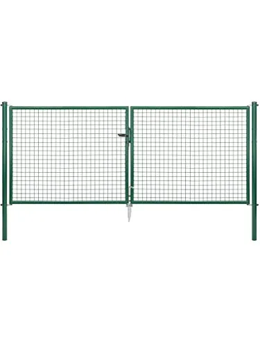 ALBERTS Wellengitter-Doppeltor 3000 mm - Zäune & Tore - Hochwertiges Doppeltor für Maschendrahtzäune mit rostfreier Zinkphosphatierung, das das wellige Design nahtlos fortführt.