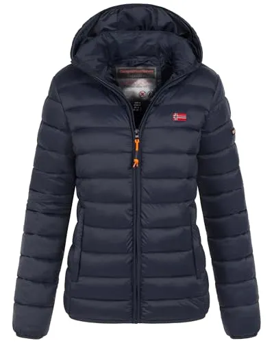 Geographical Norway Winter Jacke Steppjacke Parka Kapuzenjacke Outdoor Leicht und warm, Farbe:Navy, Größe:XL (42)