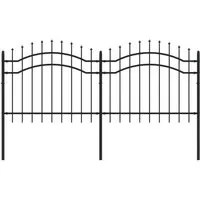 vidaXL Gartenzaun mit Speerspitzen Schwarz 140 cm Stahl - Gartenzäune, stabiler und langlebiger Zaun aus pulverbeschichtetem Stahl mit hohem Sicherheitsdesign und dekorativem Element für dein Grundstück.