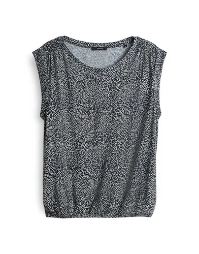 OPUS Damen Kurzarmshirt STRUKI MINIMAL | Elegantes Printshirt aus ECOVERO™ Viskose - T-Shirts für Damen, lockere Passform mit überschnittenen Schultern für vielseitige Kombinationsmöglichkeiten und nachhaltigen Komfort.