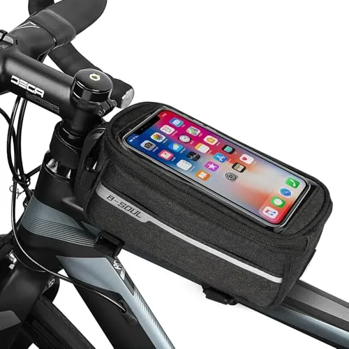 vvhippo Fahrradtasche für Rahmen und Lenker, Wasserdichte Handytasche mit TPU-Touchscreen, für Handys unter 7 Zoll