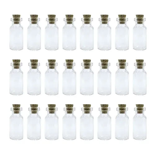 WYAN 24Pcs 3ML kleine Glasflasche,Mini Glasflaschen mit Korken,Luftdichte Flaschen mit Korken,Als Gastgeschenk Hochzeitsdeko Gewürzgläser