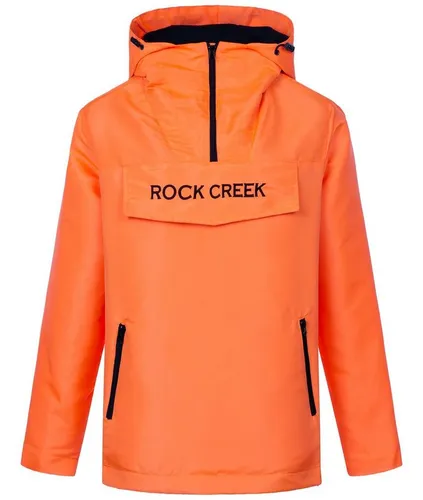 Rock Creek Damen Windbreaker Anorak D-474 in Orange (XS) - Leichter und stilvoller Windbreaker für Damen, ideal für Freizeitaktivitäten. Mit praktischer Kapuze und langem Arm, bietet er optimalen Tragekomfort und schützt vor Wind.