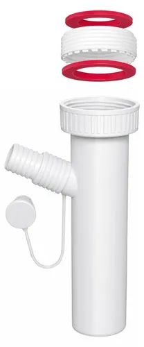 Schläfer 439001, Siphon-Ablauf für Untertischmontage, 1 1/2 Zoll, Anschluss für Waschmaschine, verstellbarer Schlauch mit Ø 40 x 150 mm, inklusive Universaladapter 1 1/2