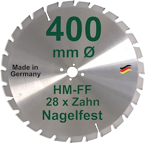 HM Sägeblatt 400 x 30 mm NAGELFEST FF - Kreissägeblatt für Bauholz und Brennholz, mit 28 nagelfesten Hartmetallzähnen für hohe Stabilität und beste Wärmeableitung. Ideal für gewerbliche und professionelle Einsätze.