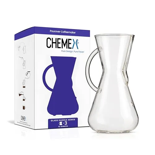 Chemex Kaffee-Karaffe für 1 bis 3 Tassen mit Glasgriff in weiß von Chemex