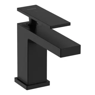 hansgrohe Tecturis E Waschtischarmatur - Mattschwarz, energiesparend mit EcoSmart+ - Touch-On-Wasserhähne für Badezimmerwaschbecken, kombiniert modernes Design mit Wassersparen: nur 4 l/min und CoolStart für Kaltwasser.