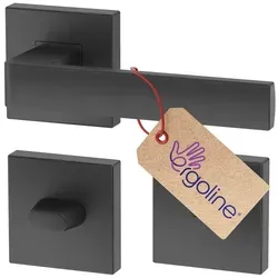 Grau/Anthrazit Türbeschlag ERGO für Badtüren WC Türbeschlag; Türgriff; Türklinke - Grau