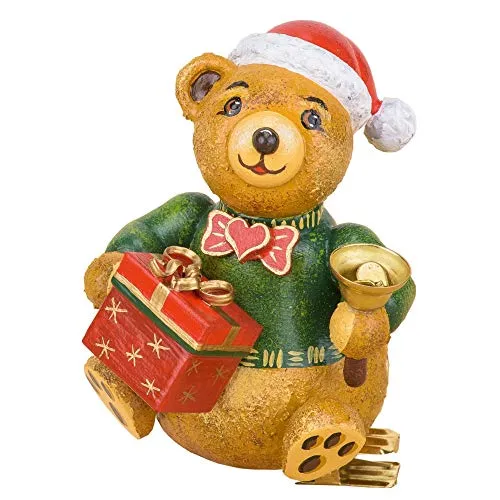 Hubrig Volkskunst Weihnachtsbärli 150h0001 - Buntes Weihnachtsdeko aus dem Erzgebirge, ideal für die festliche Indoor-Gestaltung.
