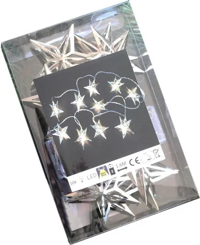 Gift-Company Lichterkette LED batteriebetrieben Stern silberfarben L ca. 1,6 m