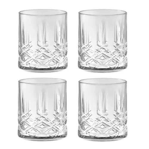 Murago - Trinkgläser 4er Set Enjoy ca. 350ml - Whisky Gläser Glas Whiskey Gastro Wassergläser spülmaschienenfest rund Cocktail Geschenkset