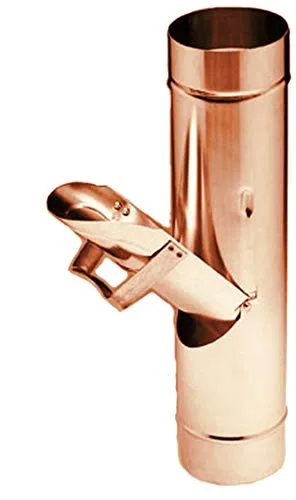 Zambelli Regenwasserklappe Kupfer 117205, 100 mm - Dachrinnen Zubehör aus hochwertigem Kupfer, 40 cm lang, ideal für effektive Regenwasserableitung ohne Sieb.