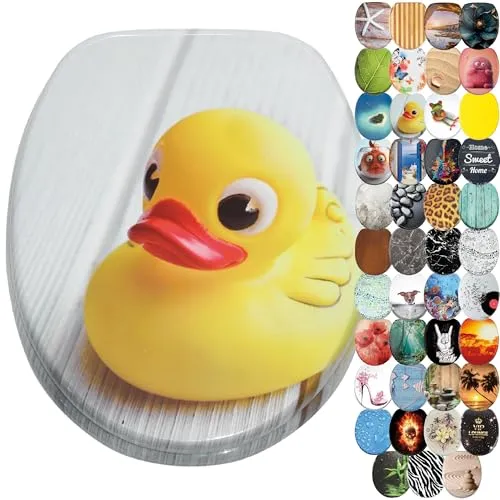 Sanilo WC Sitz mit Absenkautomatik - Hochwertiger Toilettendeckel aus Holz (Duck) - WC-Sitze ✓ Robuster und bruchfester Holzdeckel mit sanfter Absenkautomatik für leisen und schonenden Gebrauch. Ideal für individuelle Badezimmergestaltungen.