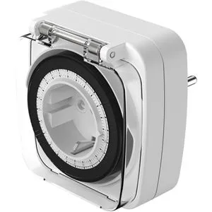 Ansmann Zeitschaltuhr AES7 1260-0013 - Mechanische Zeitschaltuhr für Steckdose, spritzwassergeschützt (IP44) und ideal für den Außeneinsatz mit 96 programmierbaren Schaltzeiten.