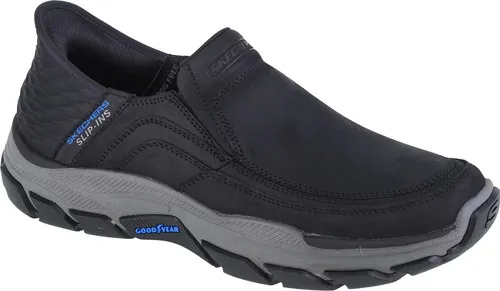 Skechers Herren Sneakers Schwarz 42.5 EU - Herren-Sneaker aus hochwertigem Glattleder, ideal für Komfort und Stil im Alltag.