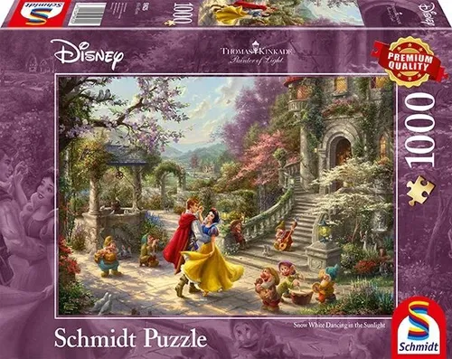 Thomas Kinkade Studios Puzzle - 1000 Teile Disney Schneewittchen Tanz mit dem Prinzen, zauberhafte Kunst für Puzzle-Liebhaber