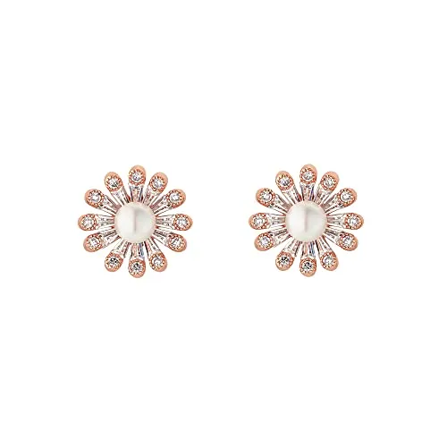 Heideman Ohrringe Akela Damen aus Edelstahl rosegold farbend poliert Ohrstecker für Frauen mit Perle weiss rose vergoldet