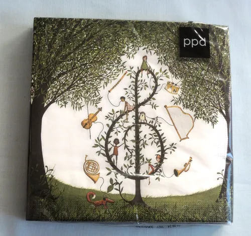 Servietten MUSIK Bäume Fantasievoll 1 Packung OVP ppd Motivservietten E Note 20