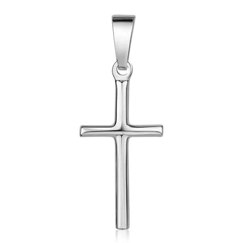 MATERIA Kreuz Anhänger Silber 925 - Herren Damen Anhänger Religion rhodiniert mit Box #KA-305-Silber