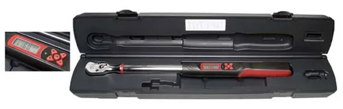 BGS technic Drehmomentschlüssel 12,5 (1/2) mit Digitalanzeige - Präziser Drehmomentschlüssel mit Digitalanzeige (40-200 NM) und Kalibrierungszertifikat. Ideal für präzise Anwendungen, mit verschiedenen Maßeinheiten und 50 Datenspeicherplätzen. Optimal für den professionellen Einsatz.