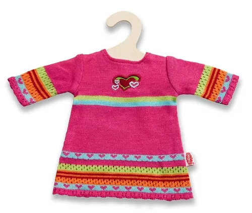 HELESS PUPPENKLEIDUNG STRICKKLEID HEARTY 35 - 45 cm KLEID PUPPE-KLEIDUNG NEU