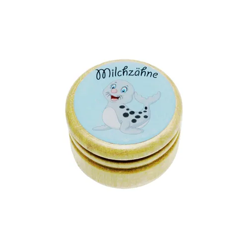 Milchzahndose Robbe Zahndose Milchzähne Bilderdose aus Holz 7020