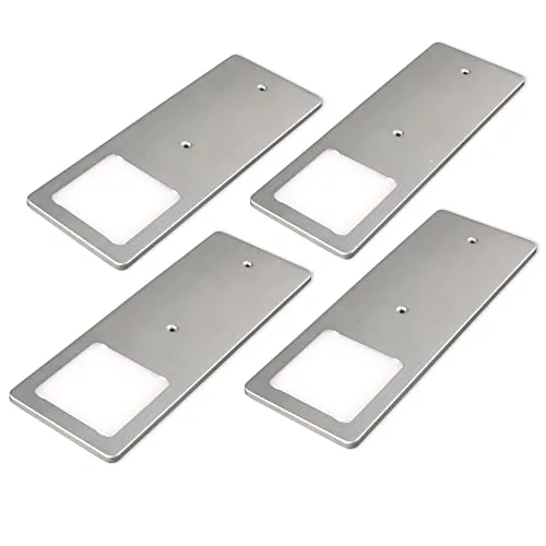 kalb LED Unterbauleuchten silber 5W - Flache Küchenleuchte im 4er Set - Unterschrank Beleuchtung mit elegantem Design, extrem flach und ideal für eine starke Ausleuchtung von Arbeitsflächen oder Regalen.