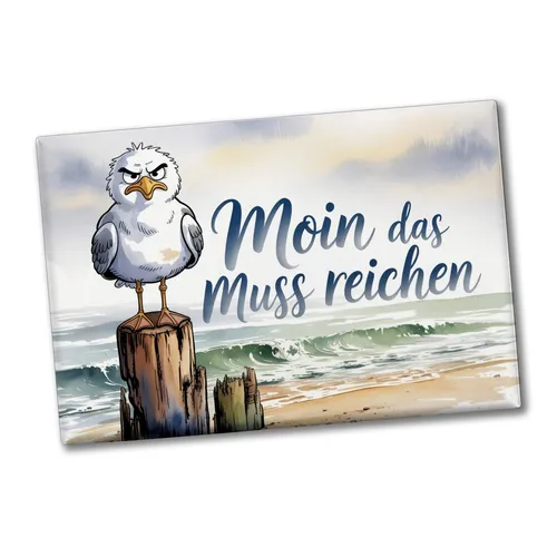 Möwe Aquarell Moin Spruch Souvenir Souvenir Magnet