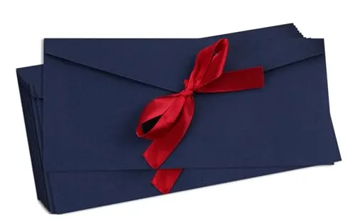 Stück Vintage Briefumschläge mit Schleife 22 x 11cm Kraftpapier Schön Umschläge Lang für Hochzeit Einladungskarten Nachricht Karte Party Geburtstag Weihnachten Festival Geschenk Karten 10