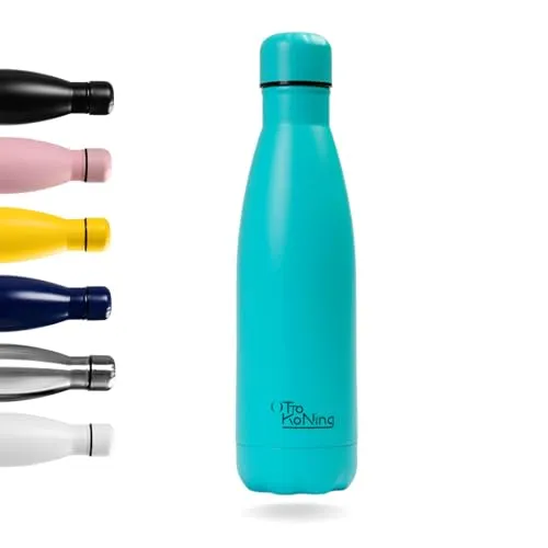 Otto Koning Edelstahl Trinkflasche Doppelwandige Vakuumisolierte Thermoskanne. Hält kalte Getränke 24 Stunden und heiße Getränke 12 Stunden. Auslaufsichere Thermosflasche BPA-frei