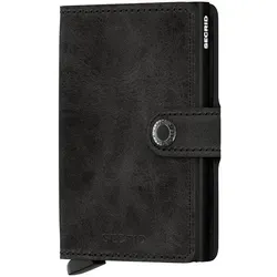 Secrid Miniwallet Mini-Geldbörse Kreditkartenetui - Schwarz Vintage - Geldbörsen & Etuis, handliches Design aus hochwertigem Leder, bietet Platz für bis zu 6 Karten und schützt vor RFID-Diebstahl.