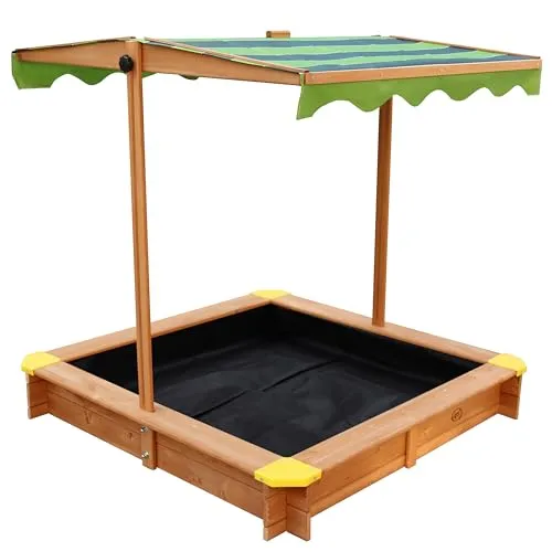 AXI Sandkasten Lily aus FSC Holz mit verstellbarem Dach - Sandboxen für Kinder mit UV50 Schutzdach, ideal für stundenlangen Spielspaß im Sand und sorgt für Sauberkeit durch Abdeckung.