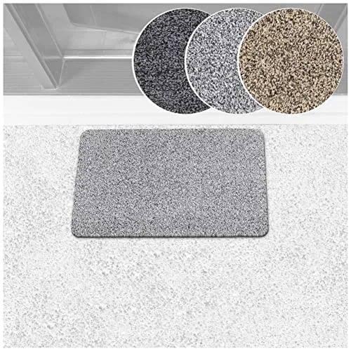 ANRO Schmutzfangteppich Matte Teppich Läufer Flurläufer Bodenbelag Schmutzfangläufer Sauberlaufmatte Meterware Dover Grau 40x60cm