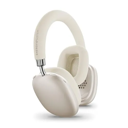 Energy Sistem Pineapple Bluetooth Kopfhörer Over Ear kabellos 40h Akku Schnellladung Multipoint Verbindung ENC Mikrofon Bequeme austauschbare Ohrpolster faltbar Champagner