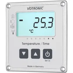 Votronic LCD-Thermometer / Uhr S mit externem Sensor