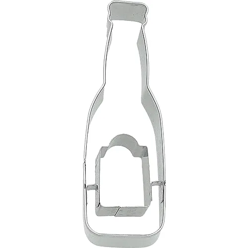 Birkmann, Ausstechform Bierflasche, Ausstechform zum Ausstechen und Dekorieren von Plätzchen, Marzipan, Fondant, Edelstahl, spülmaschinengeeignet, Größe:8,5 cm