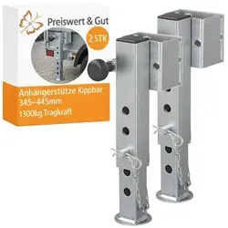 2x Kippbare Anhängerstütze TL60-D85-19-280+ADAP – 1300kg Tragkraft