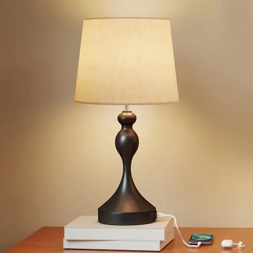 HOMCOM LED Tischlampe mit 3 Farbtemperaturen und USB-Anschlüssen, Schwarz - Vielseitige Tischlampe mit einstellbaren Farbtemperaturen: Warm, neutral und kühl. Ideal für verschiedene Lichtbedürfnisse. Integrierte USB-Anschlüsse bieten praktisches Laden für Ihre Geräte. Robuste Konstruktion und elegantes Design für jedes Zuhause.