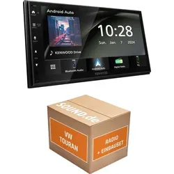 Autoradio Einbaupaket Kenwood DMX5023DABS passend für VW Touran II + eCall | Apple Carplay Android Auto APP Spiegelung