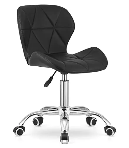 Home Collective Drehstuhl Bürostuhl Schreibtischstuhl Polster aus Kunstleder schwarz | höhenverstellbar mit ergonomischer Sitzfläche