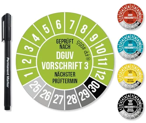Frank Paperman® DGUV V3 Prüfplaketten Grün 20 mm in grün von Frank Paperman