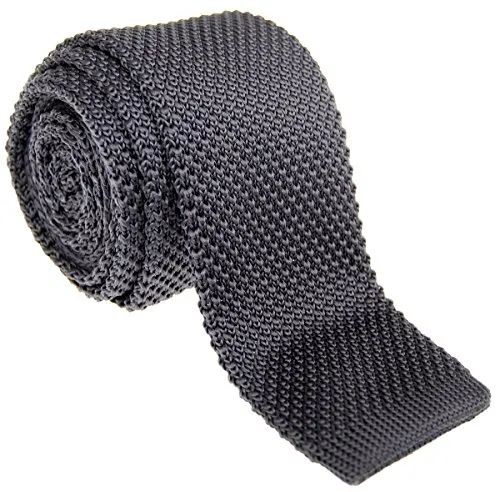 Retreez Herren Schmale Krawatte Strickkrawatte Knit Tie Vintage Smart Casual 5 cm - dunkelgrau