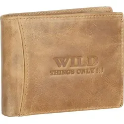 RFID echt Leder Portemonnaie Geldbörse Geldbeutel Herren Querformat Natur (5501)