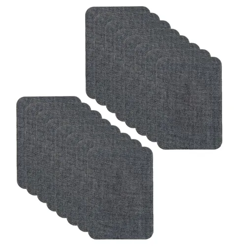 Stück Bügelflicken Schwarz,Flicken zum Aufbügeln,Aufbügelflicken,Flicken Selbstklebend Stoff,Geeignet für Jeans,Kleidung,T-Shirts,DIY-Rucksäcke,Hüte,Lochreparatur (Schwarz) 16