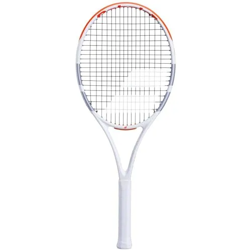 Babolat Evo Strike Tennisschläger 290g unbesaitet - Weiß-Rot, Griffstärke 2 - Allround-Tennisschläger mit 290g Gewicht, ideal für vielseitige Spieler. Großzügiger Schlägerkopf von 660 cm² für mehr Fehlerverzeihung.