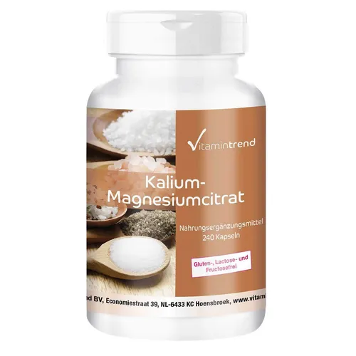 Kalium-Magnesium-Citrat - 240 Kapseln, organische Citrat-Form VEGAN Vitamintrend